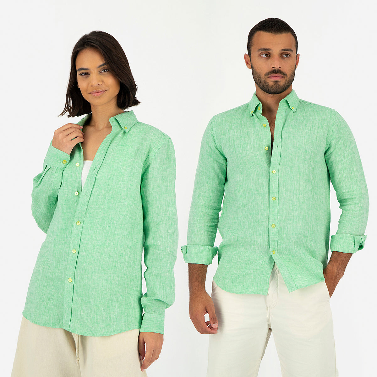 Seashell Light Green Linen Shirt