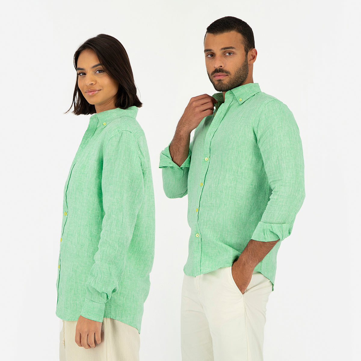 Seashell Light Green Linen Shirt
