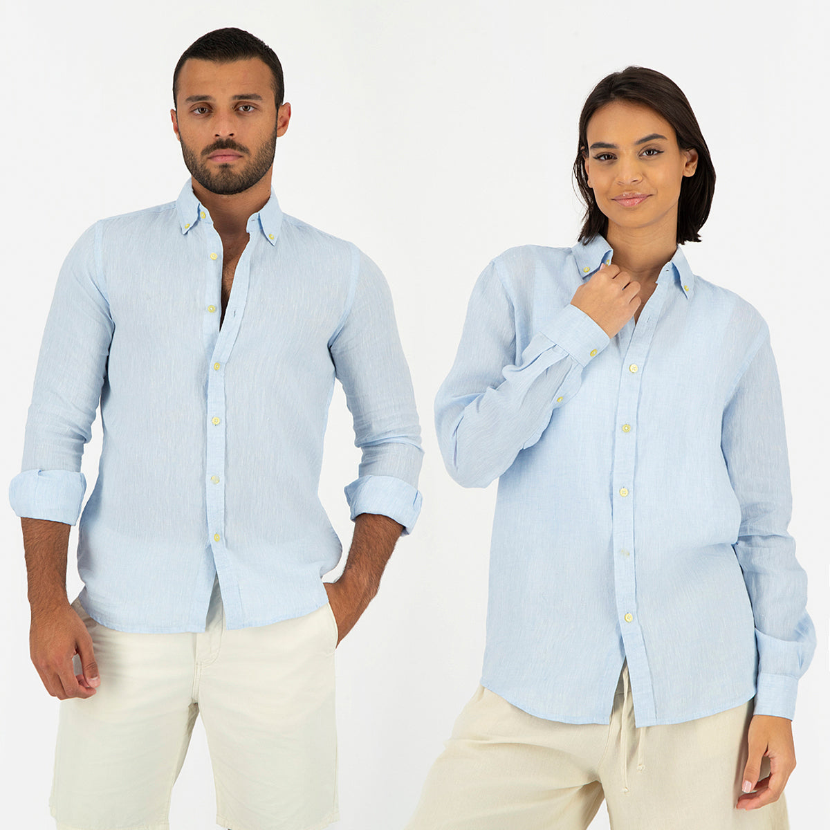 Seashell Light Blue Linen Shirt