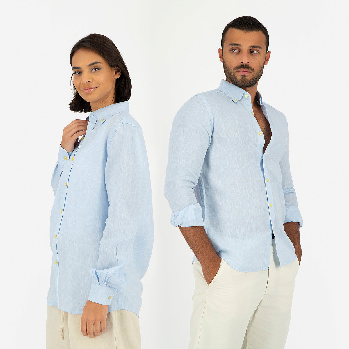 Seashell Light Blue Linen Shirt