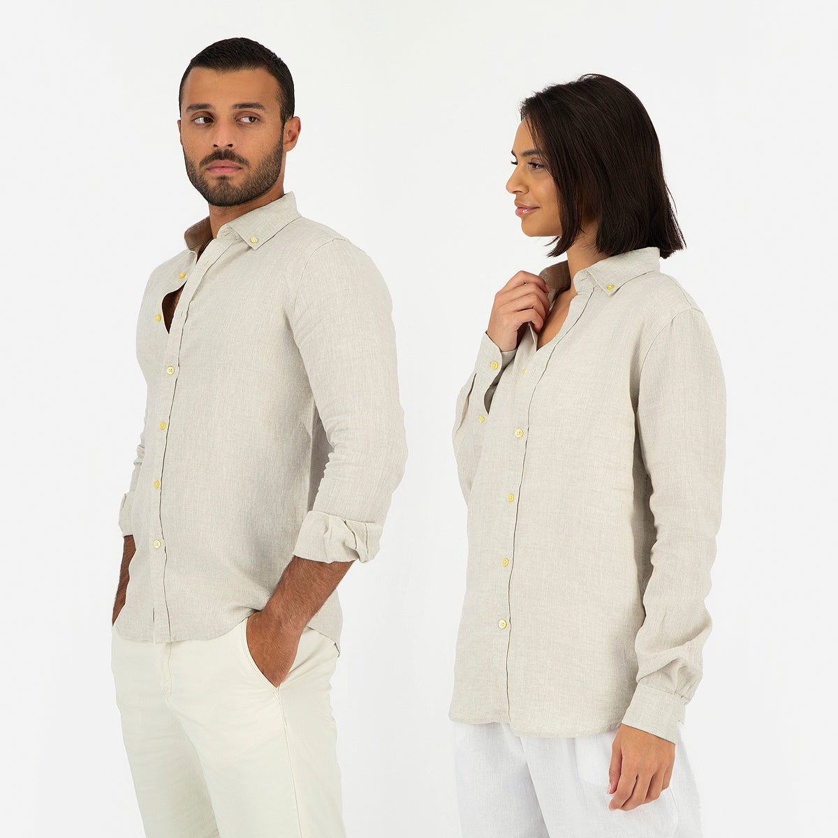 Seashell Khaki Linen Shirt