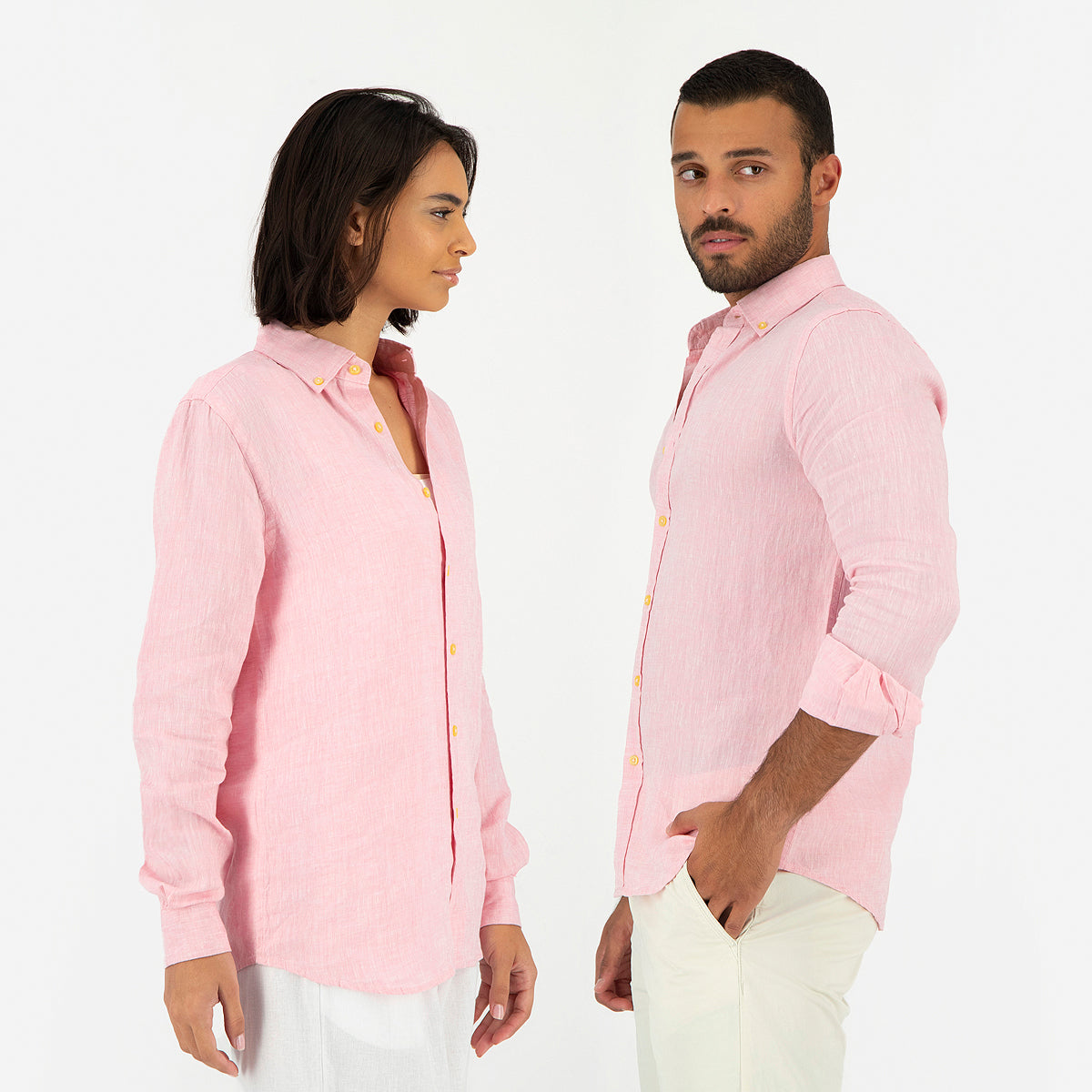 Seashell Pink Linen Shirt