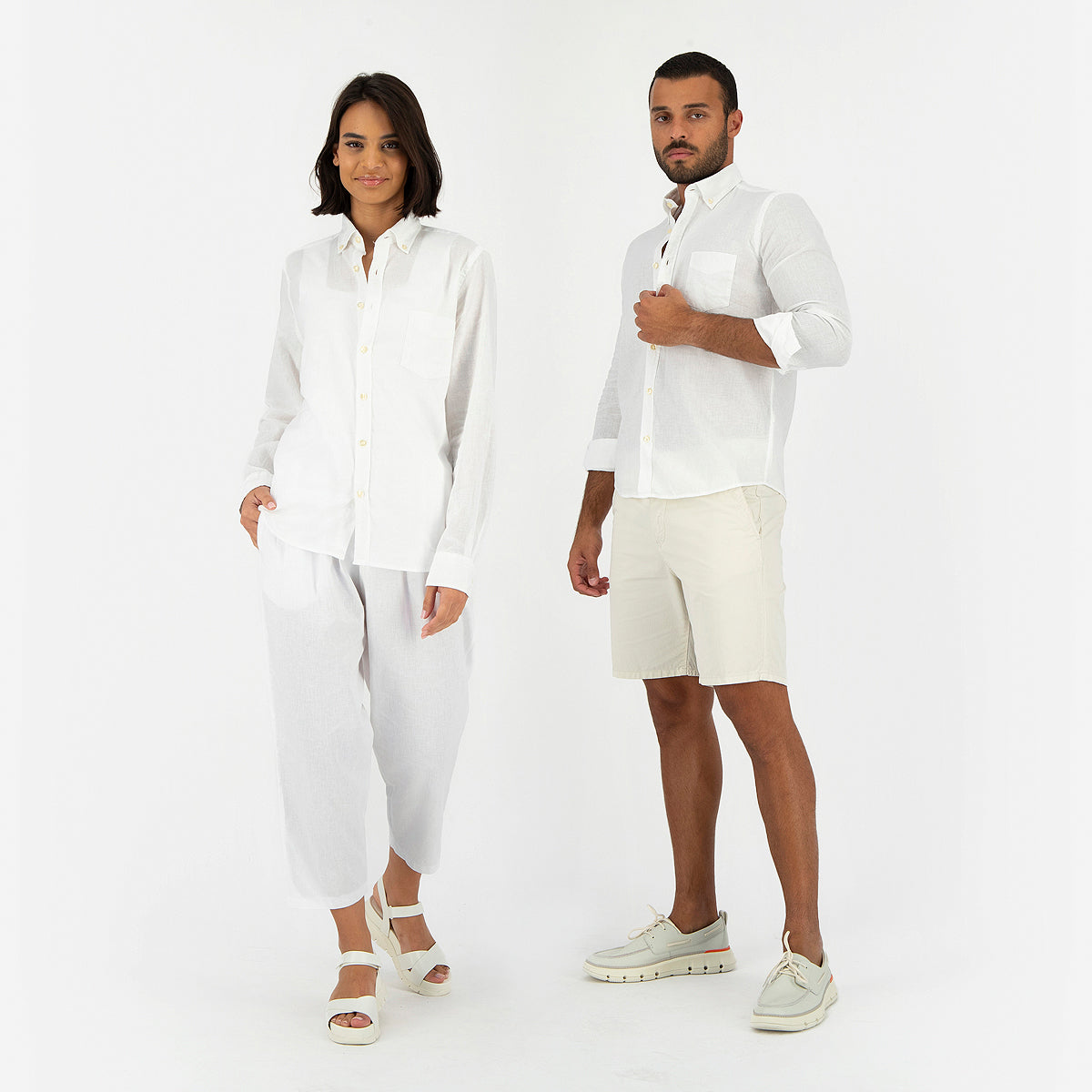 Seashell White Linen Shirt