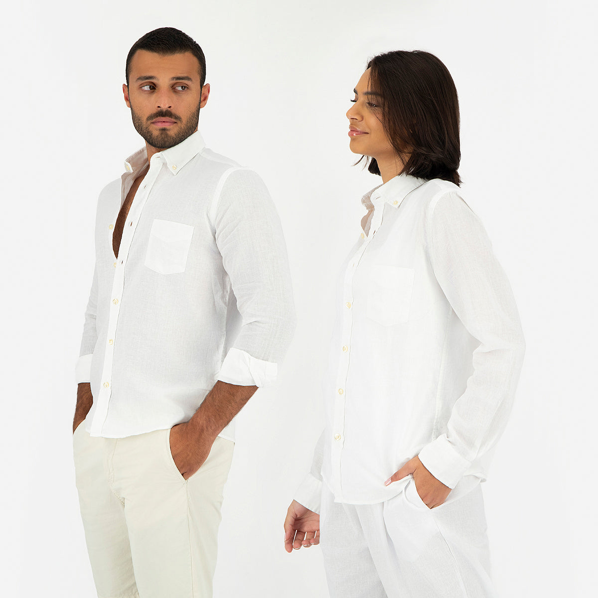 Seashell White Linen Shirt