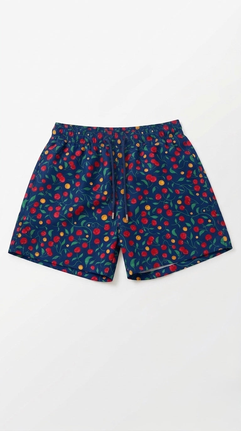 Seashell Cherry Swimming Short - Navy