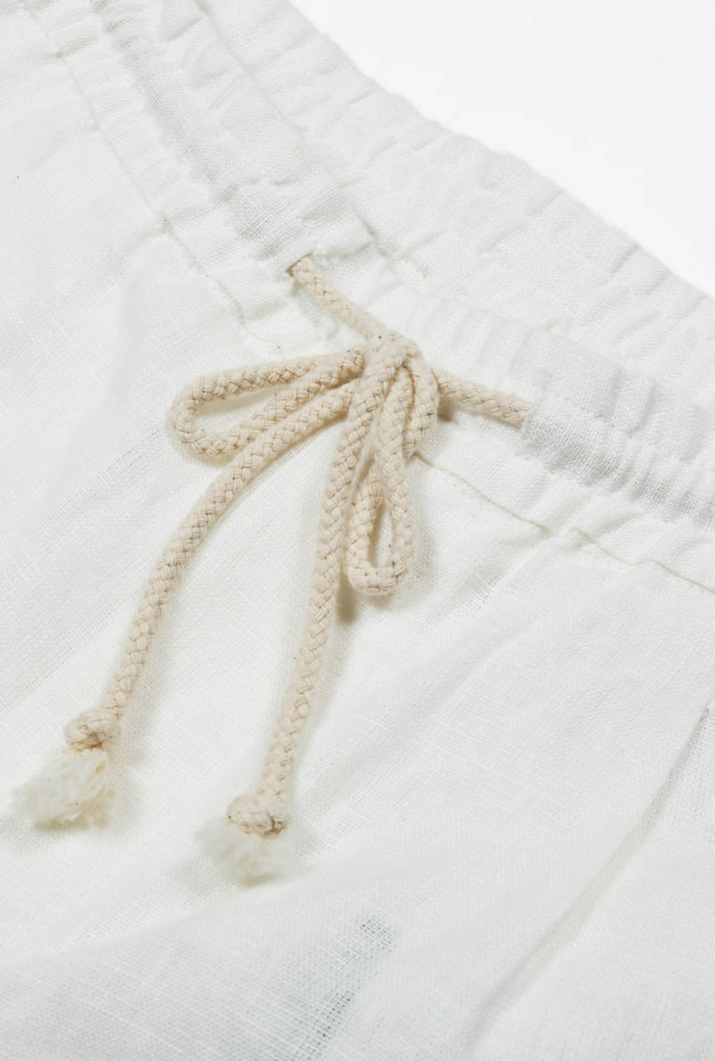 Seashell White Linen Shorts