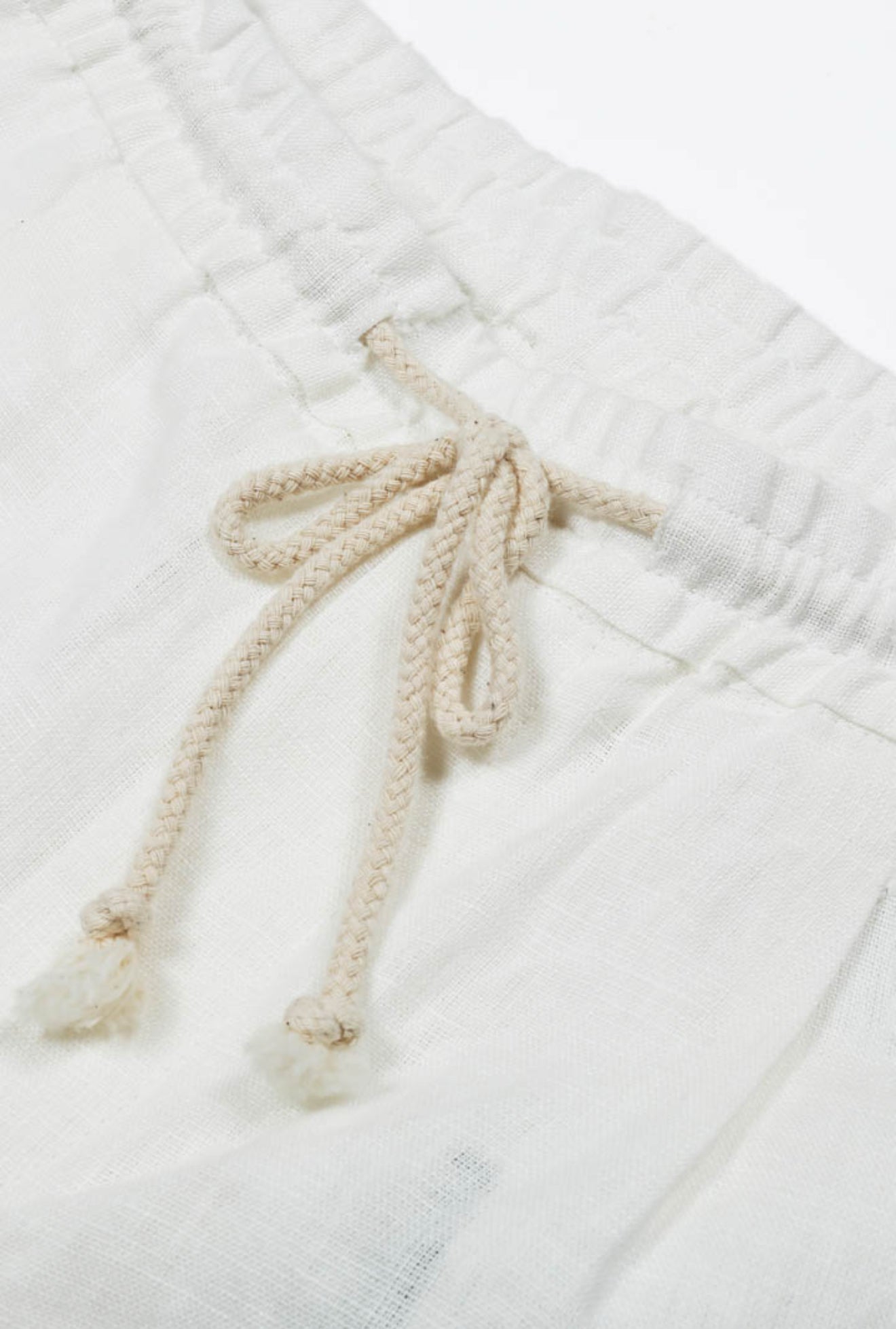 Seashell White Linen Shorts
