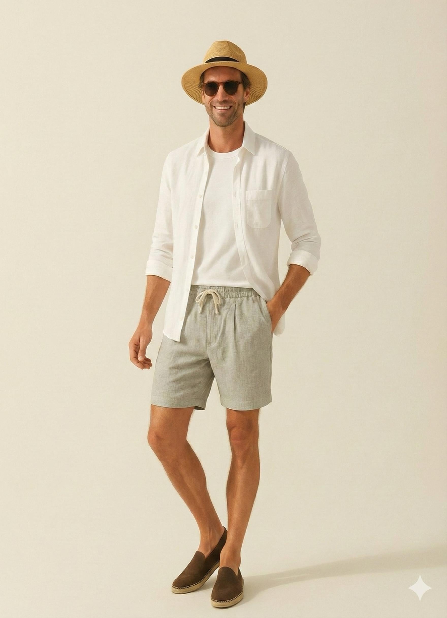 Seashell White Linen Shirt