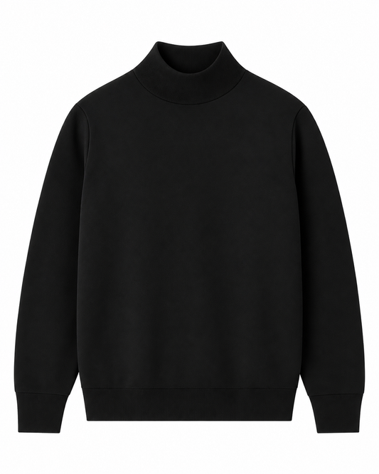 THE COASTAL MOCK NECK - BLACK