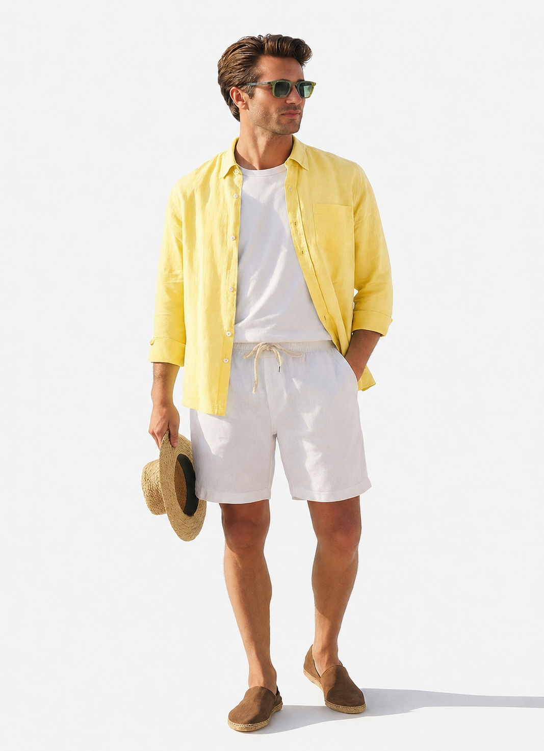 Seashell Yellow Linen Shirt