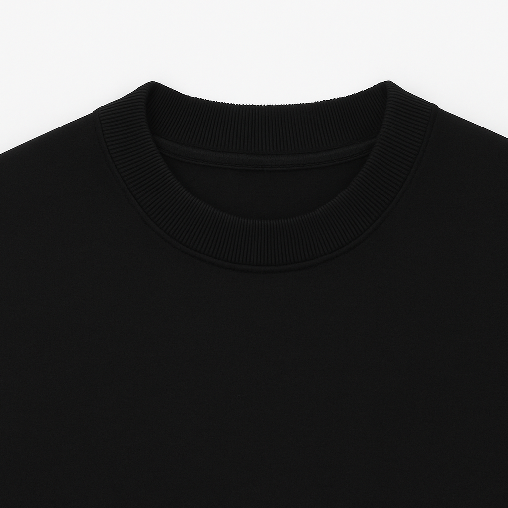 Seashell Black Round Neck