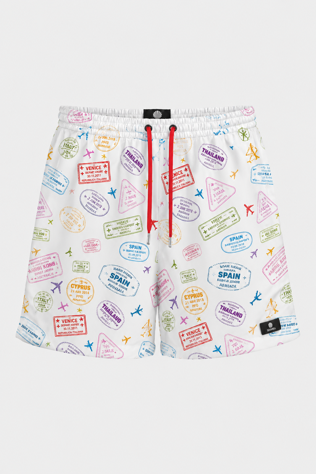 Seashell Passport Stamps Swimming Short