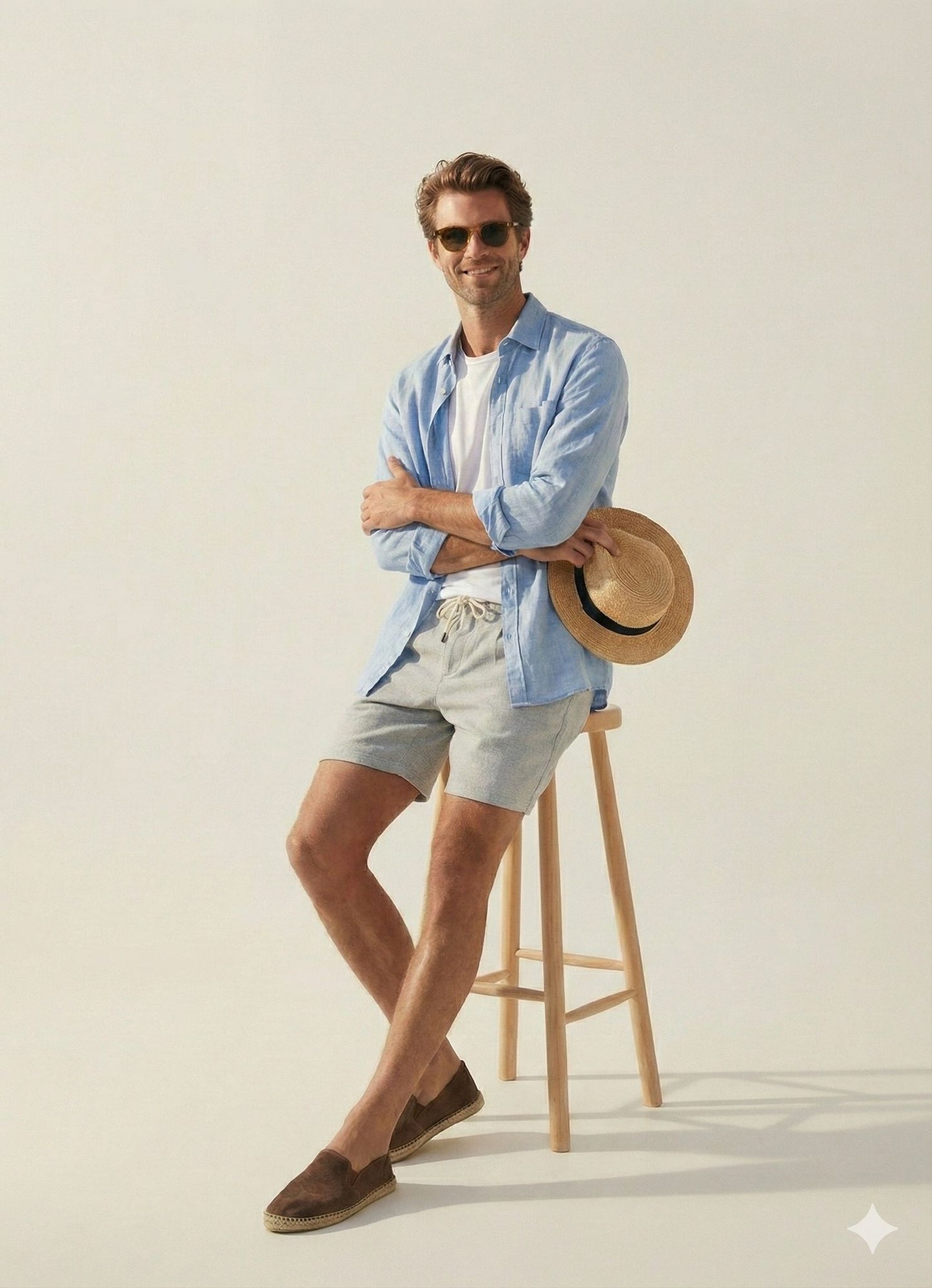 Seashell Light Blue Linen Shirt