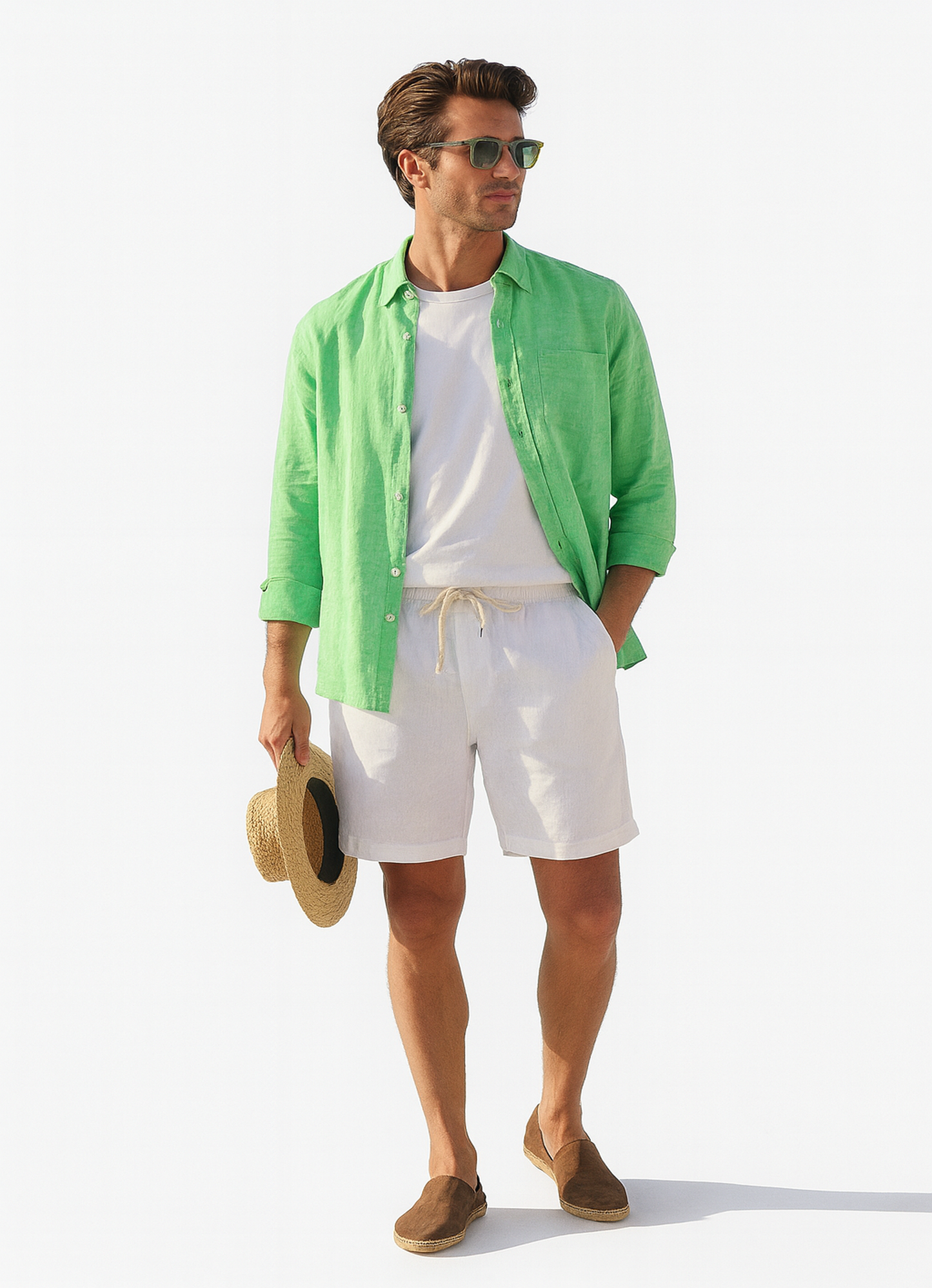 Seashell Light Green Linen Shirt
