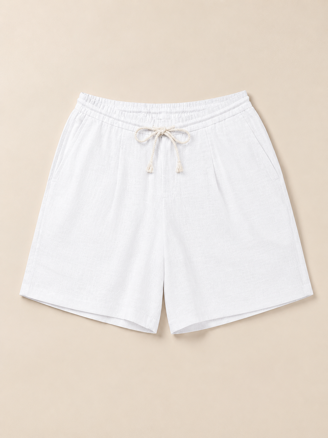 Seashell White Linen Shorts