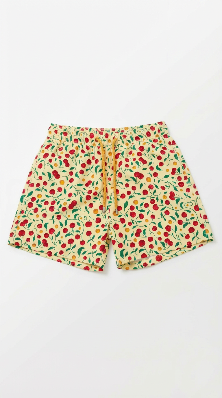 Seashell Cherry Swimming Short - Off-White