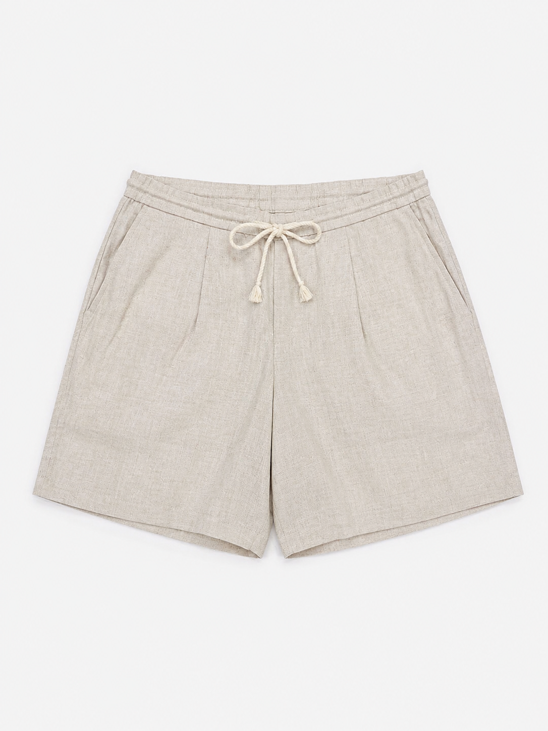 Seashell khaki Linen Shorts