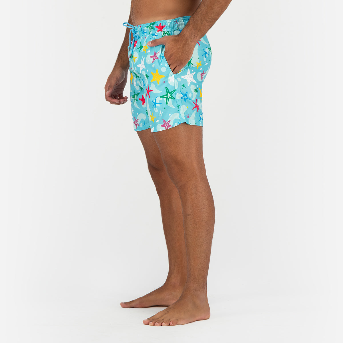 Seashell Stars Swimming Short - Sky Blue