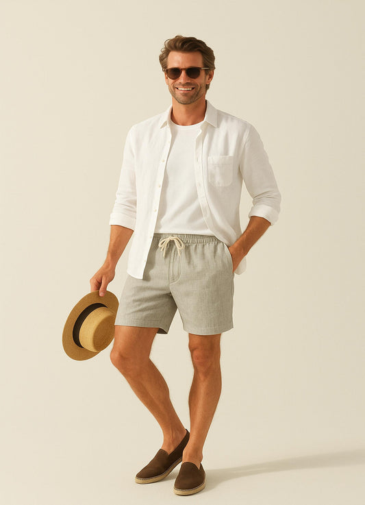 Seashell White Linen Shirt