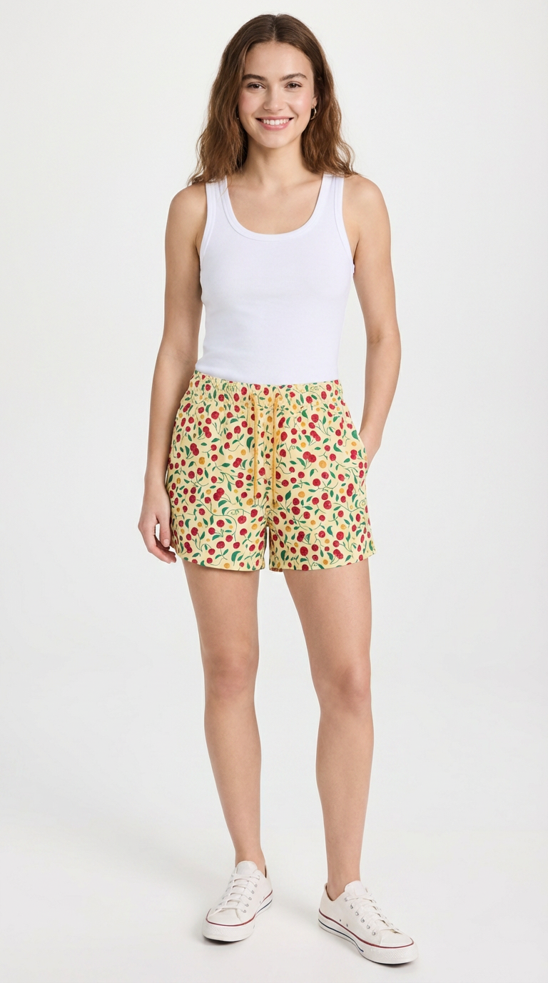 Seashell Cherry Swimming Short - Off-White