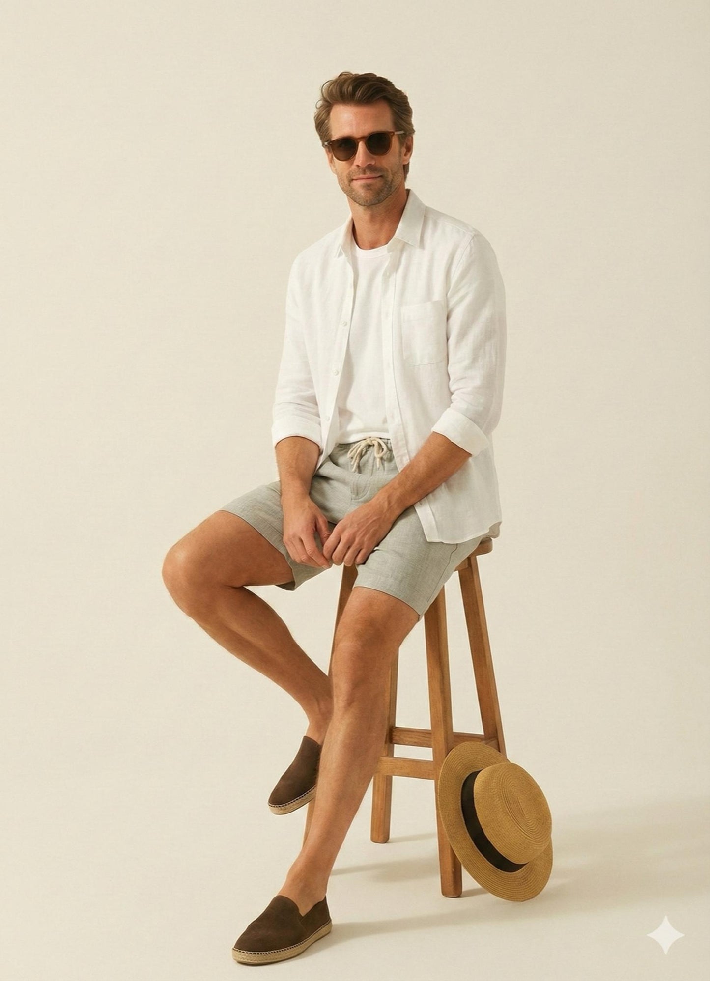 Seashell White Linen Shirt
