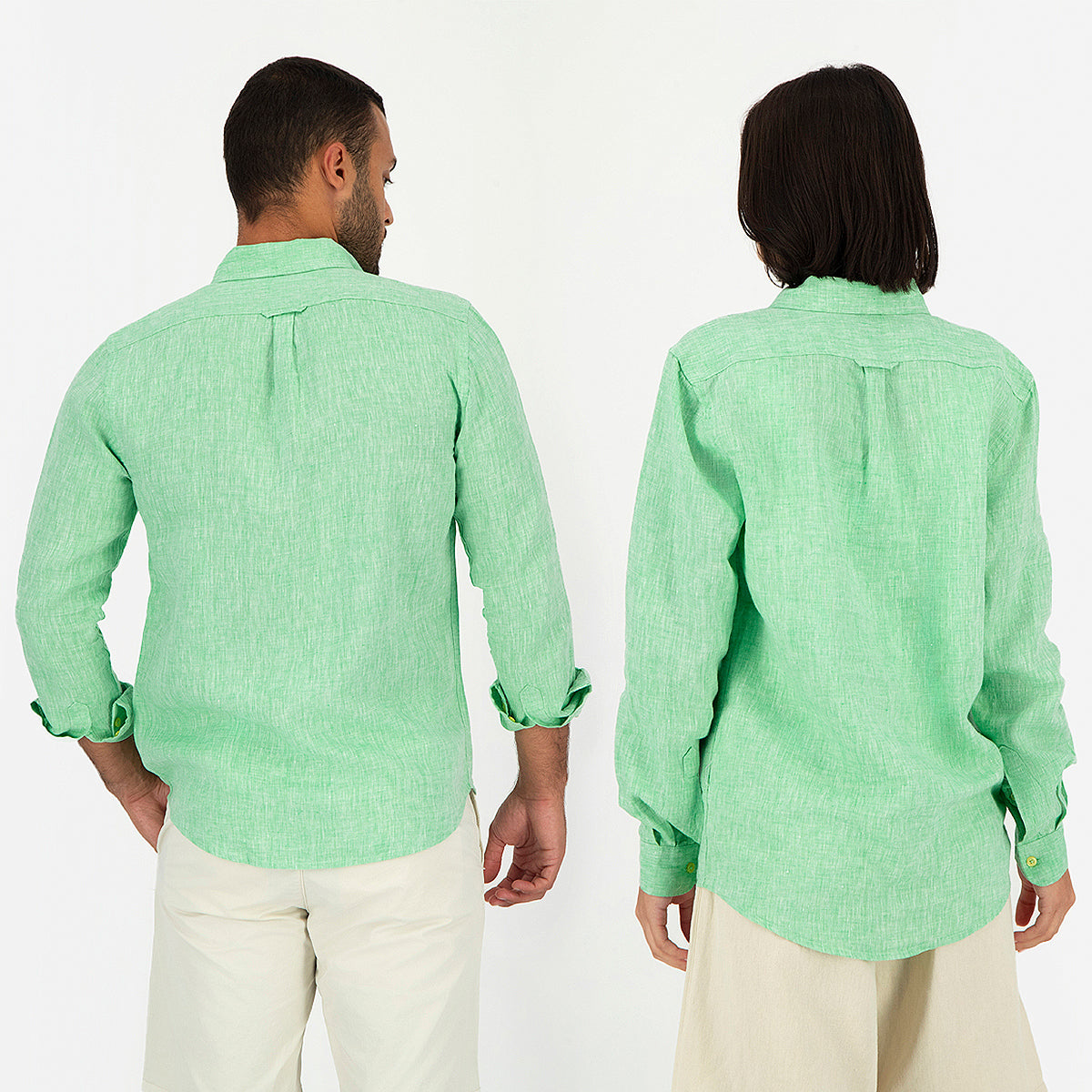 Seashell Light Green Linen Shirt