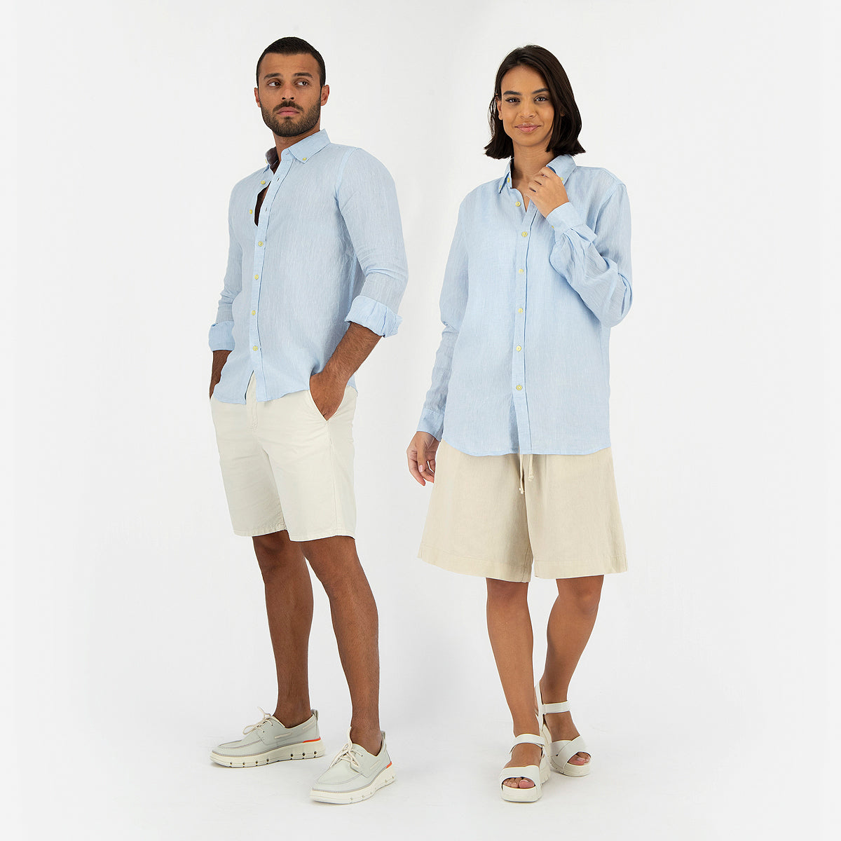 Seashell Light Blue Linen Shirt