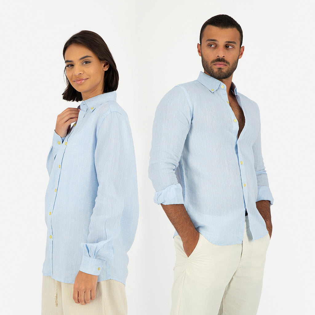 Seashell Light Blue Linen Shirt