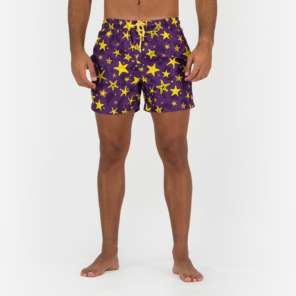 Seashell Stars Swimming Short - Purple