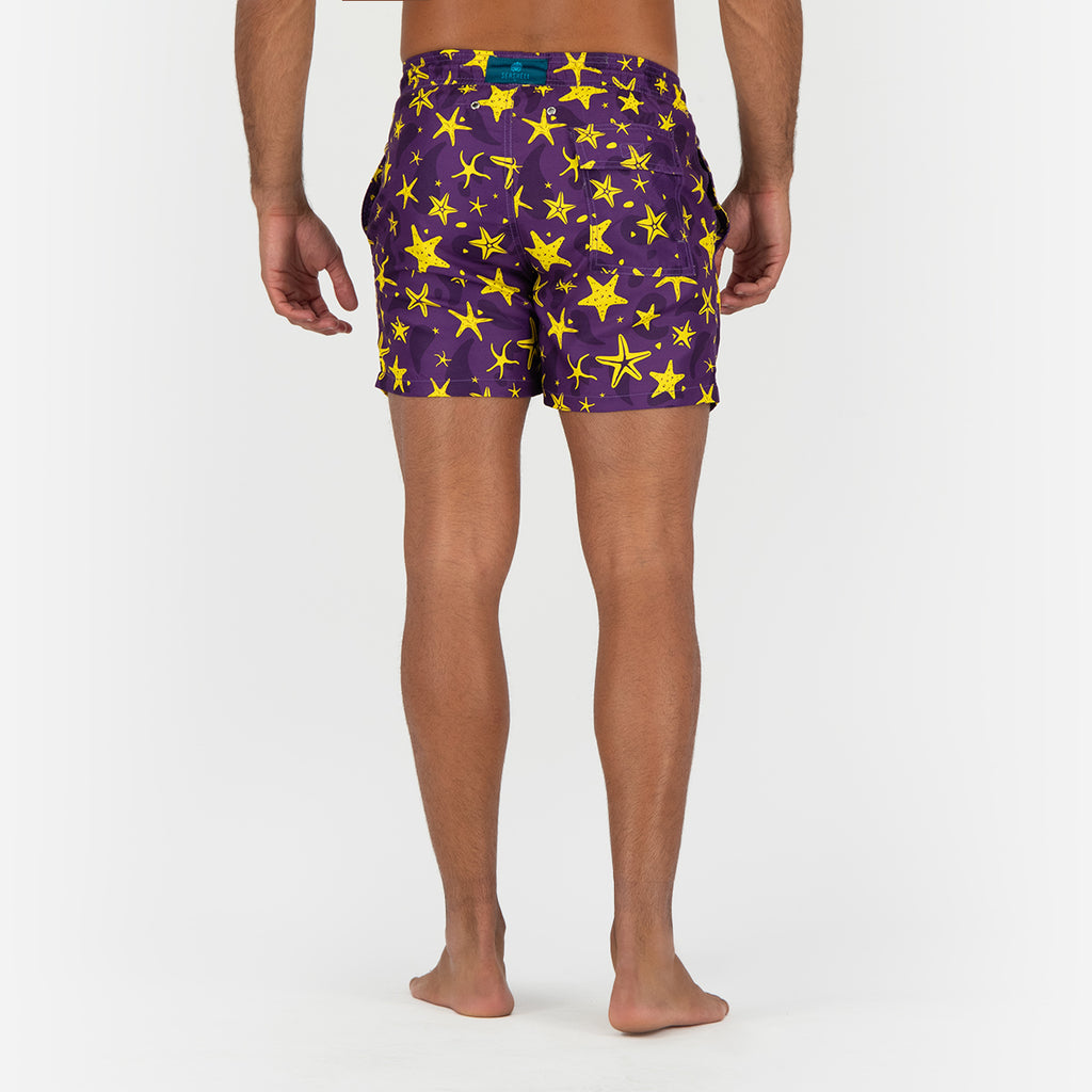 Seashell Stars Swimming Short - Purple