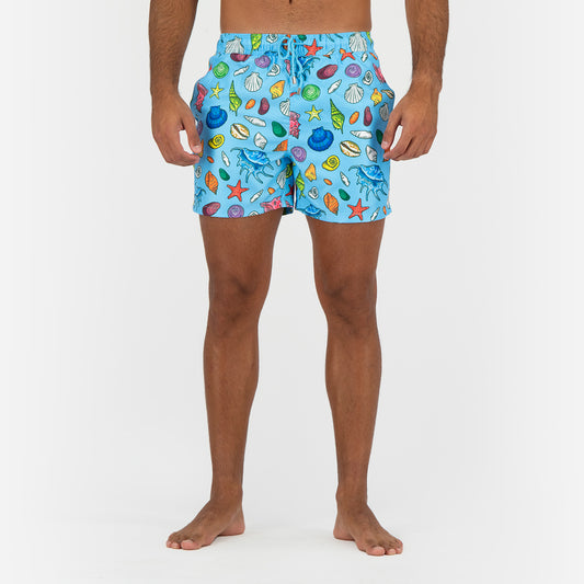 Seashell Shells Swimming Short - Blue
