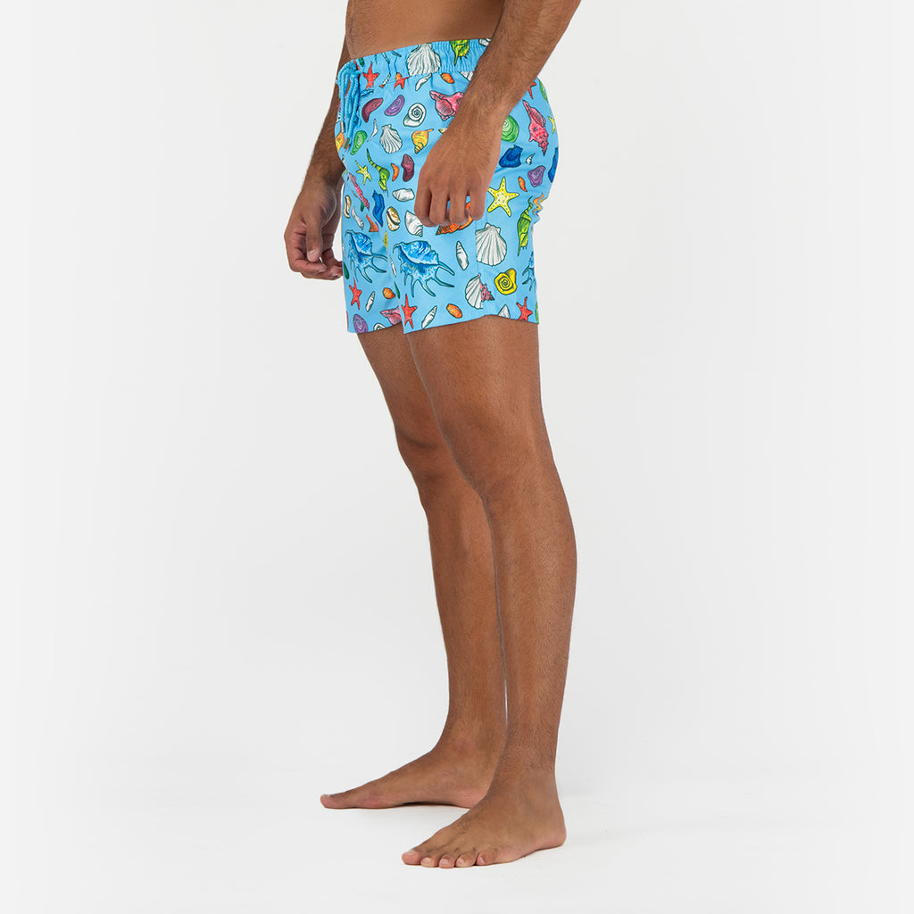 Seashell Shells Swimming Short - Blue