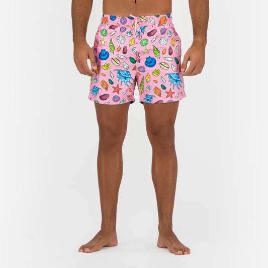 Seashell Shells Swimming Short - Pink