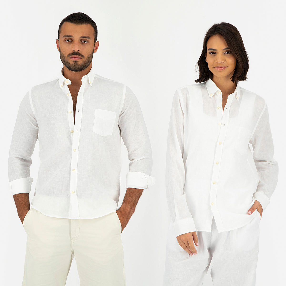 Seashell White Linen Shirt