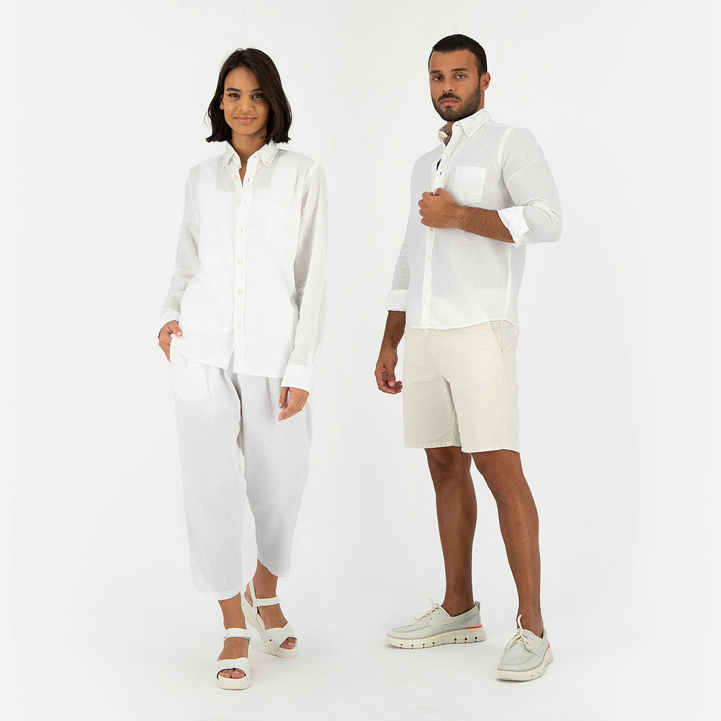 Seashell White Linen Shirt