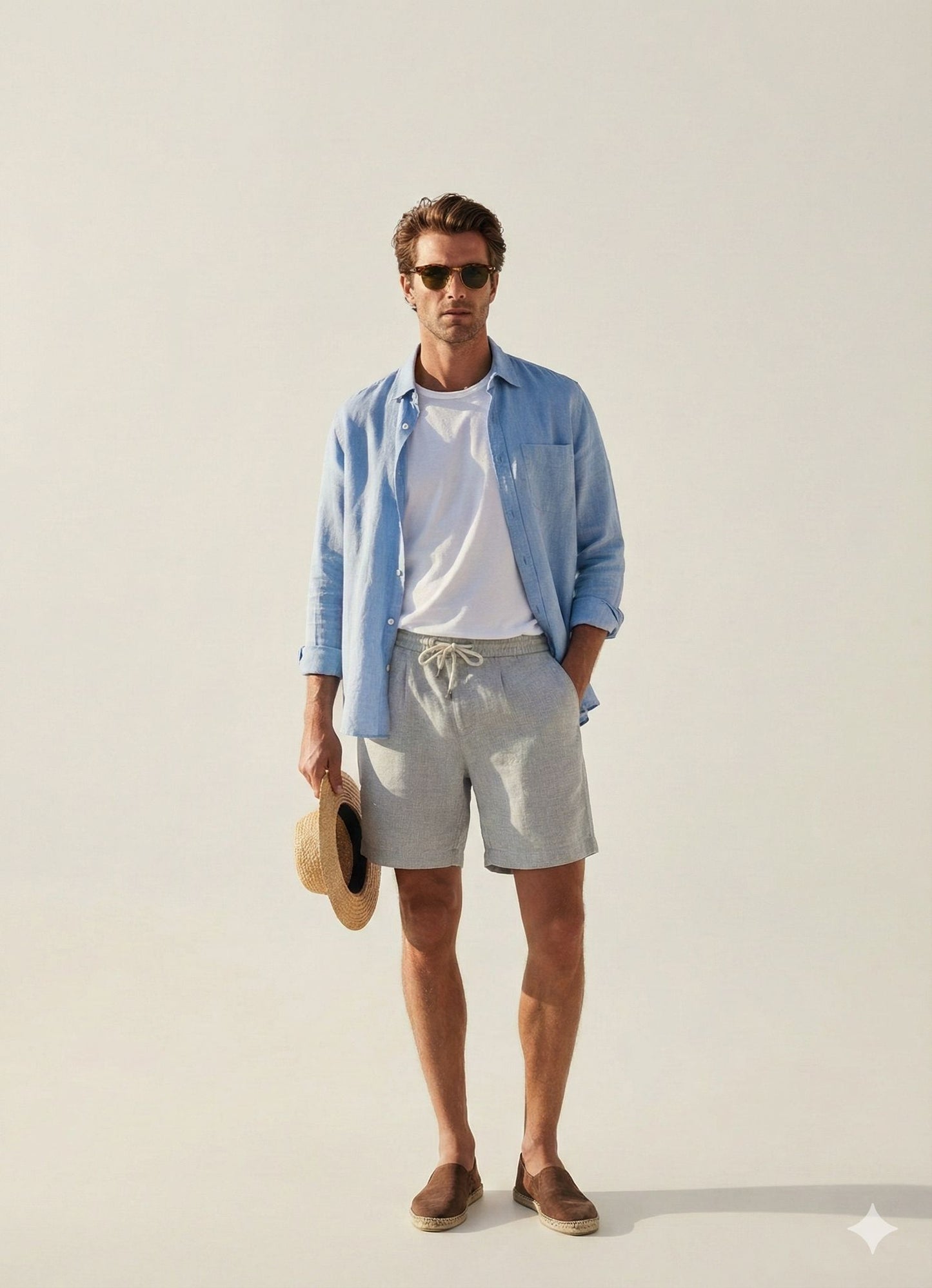 Seashell Light Blue Linen Shirt