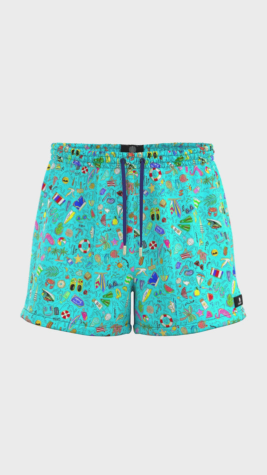 Seashell Swimming Short Light Blue