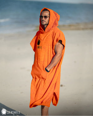 Hooded Beach Towel - Orange