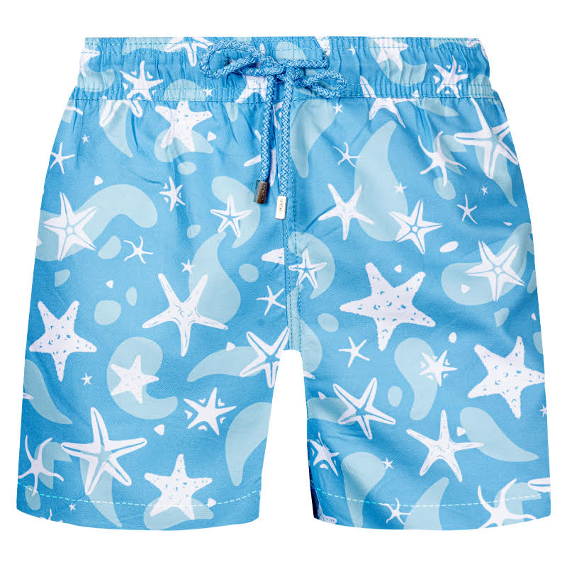 Seashell Stars Swimming Short - Sky Blue